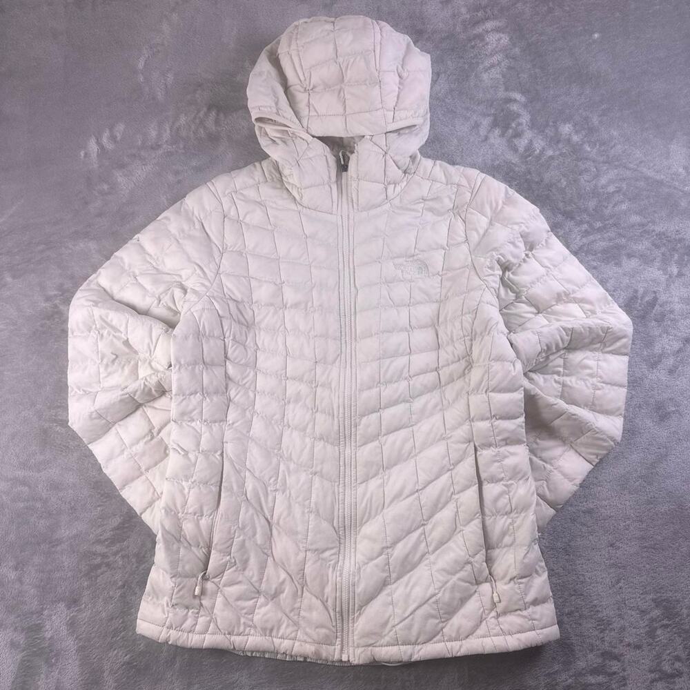 The North Face ThermoBall Hooded Jacket Women’s Large Bone White Puffer
